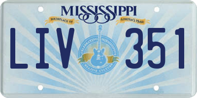 MS license plate LIV351