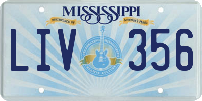MS license plate LIV356