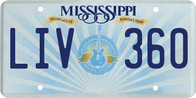 MS license plate LIV360