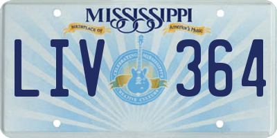 MS license plate LIV364
