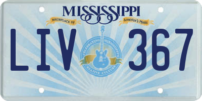 MS license plate LIV367
