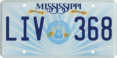 MS license plate LIV368