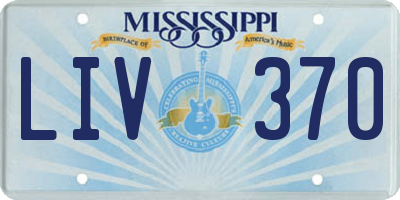 MS license plate LIV370