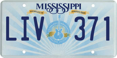 MS license plate LIV371