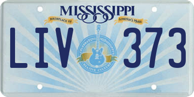 MS license plate LIV373