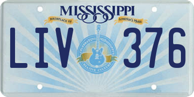 MS license plate LIV376