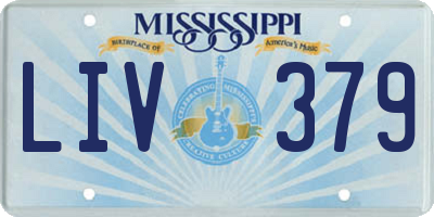 MS license plate LIV379