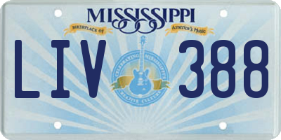 MS license plate LIV388