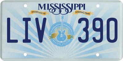 MS license plate LIV390