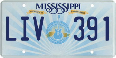 MS license plate LIV391