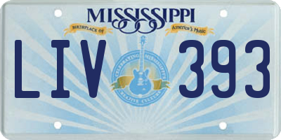 MS license plate LIV393