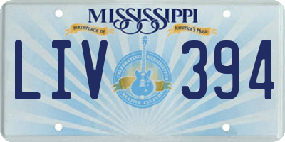 MS license plate LIV394