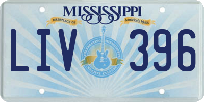 MS license plate LIV396