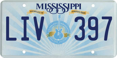MS license plate LIV397