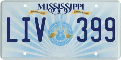MS license plate LIV399