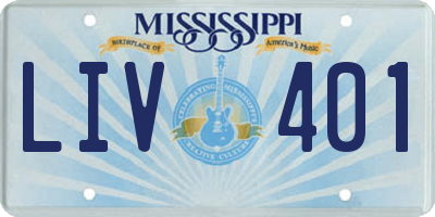 MS license plate LIV401