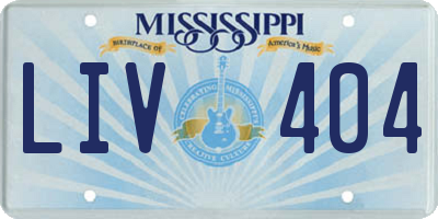 MS license plate LIV404