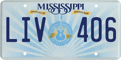 MS license plate LIV406
