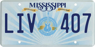 MS license plate LIV407
