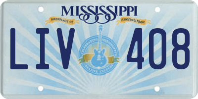 MS license plate LIV408