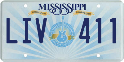 MS license plate LIV411
