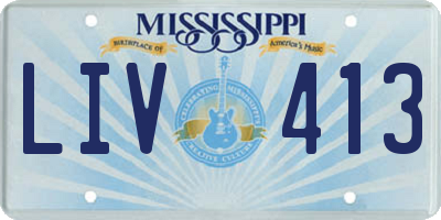 MS license plate LIV413