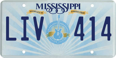 MS license plate LIV414