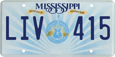 MS license plate LIV415