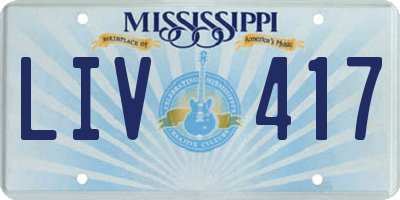 MS license plate LIV417