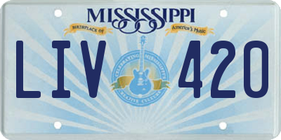 MS license plate LIV420