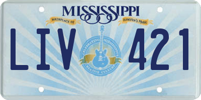MS license plate LIV421