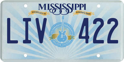 MS license plate LIV422