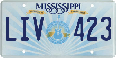 MS license plate LIV423
