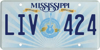 MS license plate LIV424