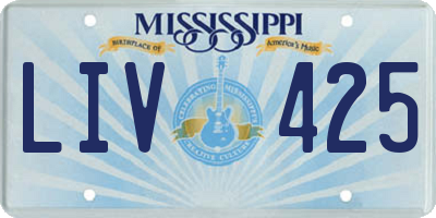 MS license plate LIV425