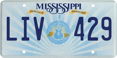 MS license plate LIV429