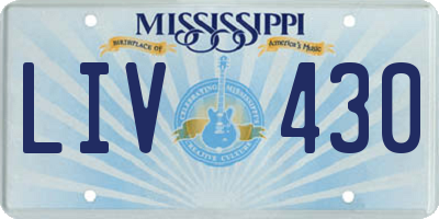 MS license plate LIV430
