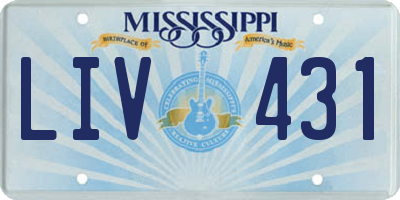 MS license plate LIV431