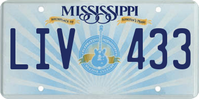 MS license plate LIV433