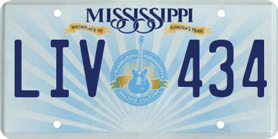 MS license plate LIV434