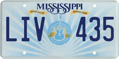 MS license plate LIV435