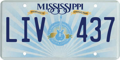 MS license plate LIV437