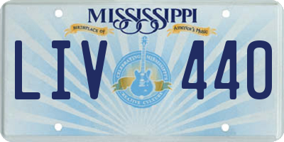 MS license plate LIV440