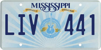 MS license plate LIV441