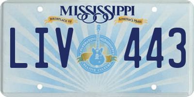 MS license plate LIV443
