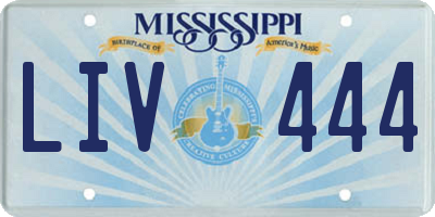 MS license plate LIV444