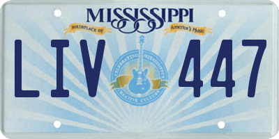 MS license plate LIV447