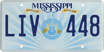 MS license plate LIV448