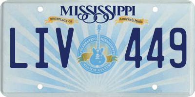 MS license plate LIV449