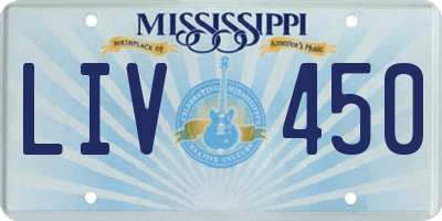 MS license plate LIV450